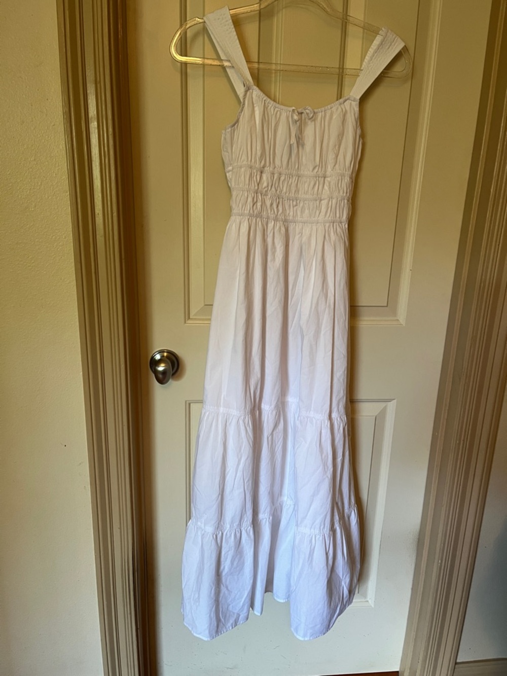 White Smocked Maxi Sundress - Lightweight Sleeveless Dress
